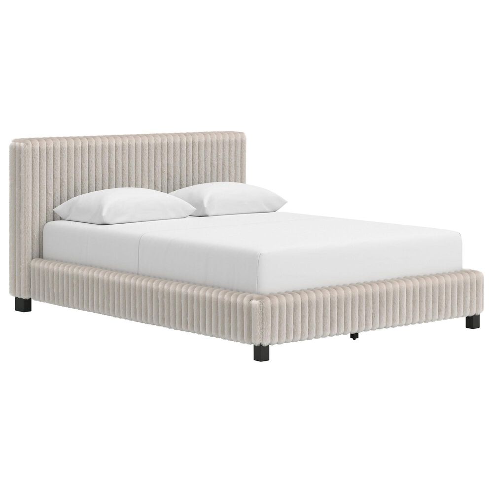 Ashley Zuraleus 5-Piece Queen Upholstered Platform Bedroom Set in Matte White, , large