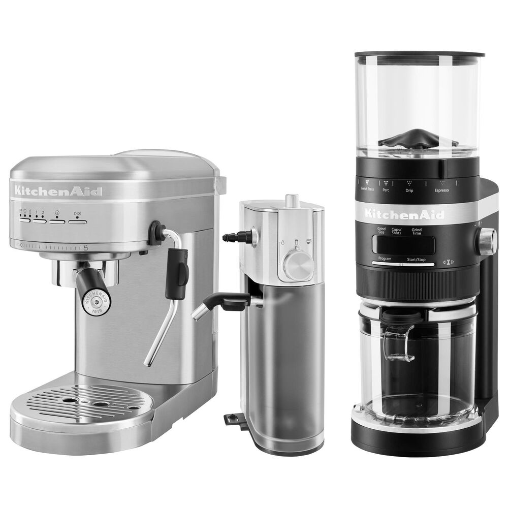 KitchenAid 47 Oz Semi-Automatic Espresso Machine in Brushed Stainless Steel, , large
