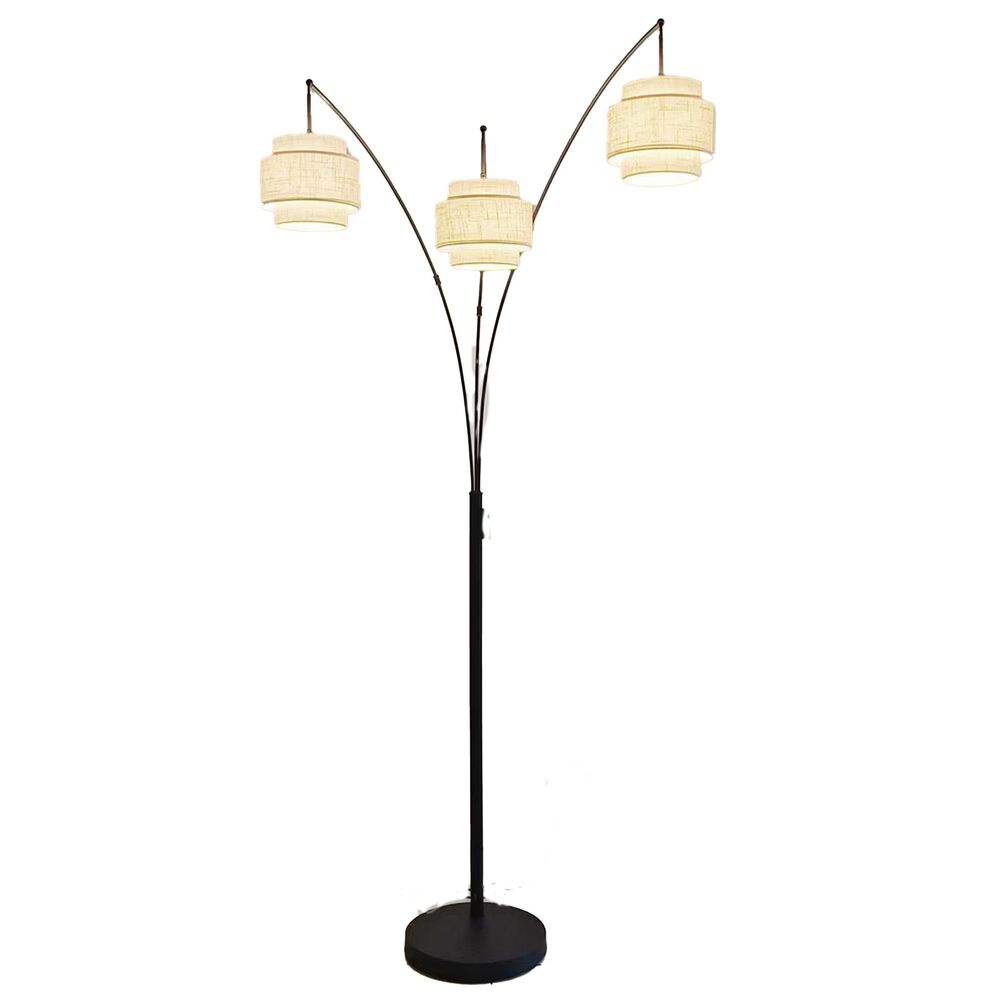 Lite Source 3-Lite Arch Floor Lamp in Black, , large