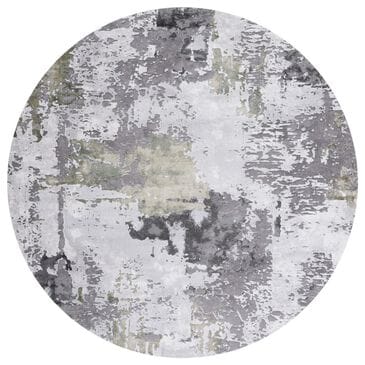 Safavieh Craft CFT820Y 5"3" Round Grey and Green Area Rug, , large