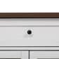 HOMLUX 53" Kitchen Island with Two Tempered Glass Cabinet Door in White, , large