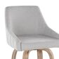 LumiSource Hannah Swivel Counter Stool with Grey Fabric Upholstery in Whitewashed and Black (Set of 2), , large