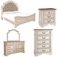 Ashley Realyn 5-Piece King Bedroom Set in Chipped White and Distressed, , large