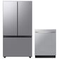 Samsung Bespoke 2-Piece Kitchen Package with 30 Cu. Ft. French Door Refrigerator and Dishwasher in Stainless Steel, , large