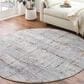 Surya Aisha 5"3" Round Charcoal, Gray, Dark Blue, Off-White, Burgandy and Burnt Orange Area Rug, , large