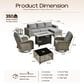 HOMLUX 9-Piece All-weather Rattan Outdoor Patio Furniture Set in Dark Gray, , large