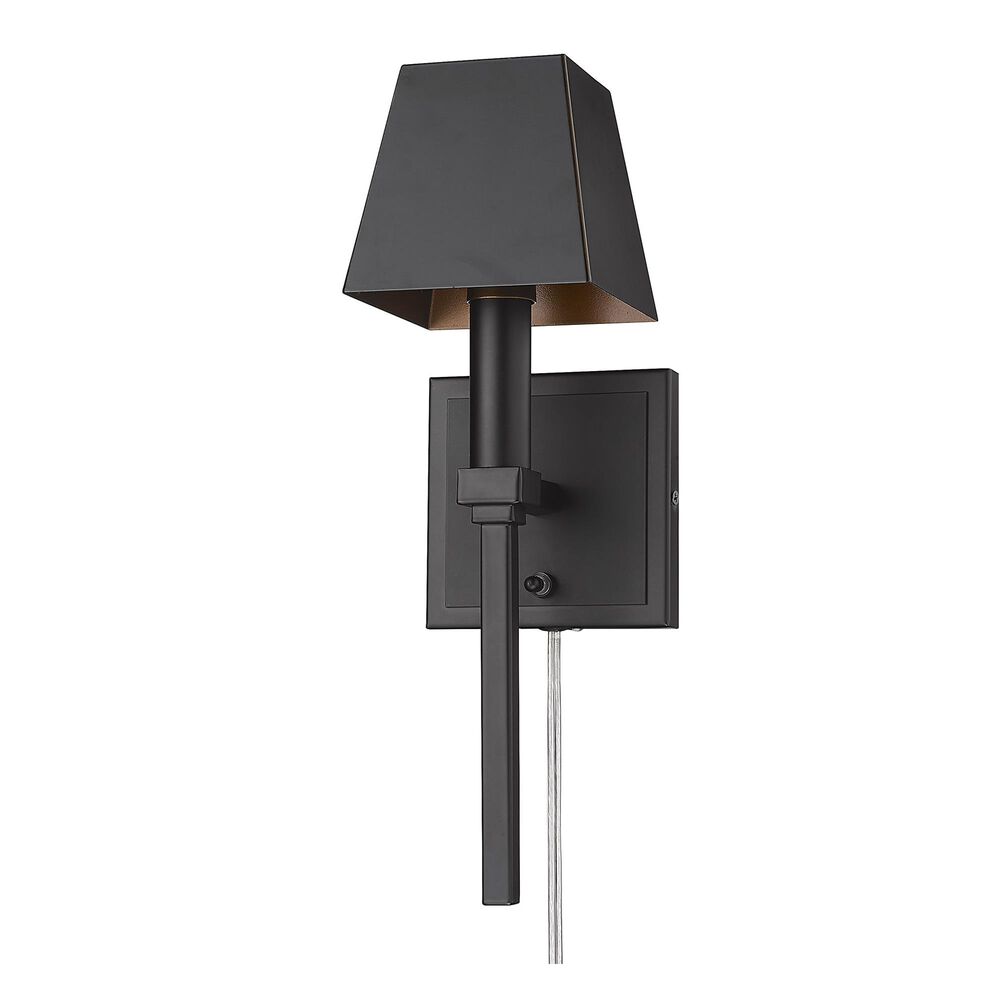 Golden Lighting Messina 1-Light Wall Sconce in Matte Black, , large