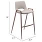 Zuo Modern Desi Bar Chair in Beige and Dark Brown (Set of 2), , large