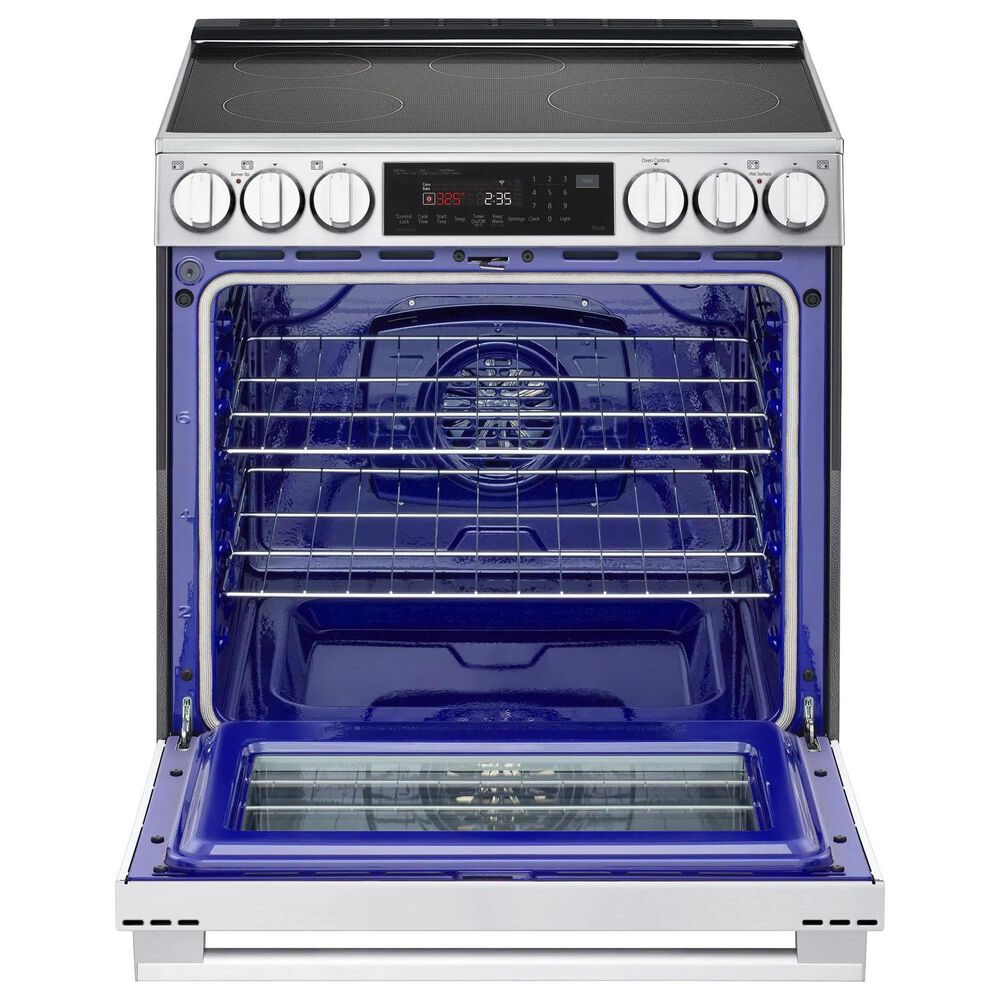 LG 2-Piece Kitchen Package with 6.3 Cu. Ft. Smart Slide-In Induction Range and 2.1 Cu. Ft. Smart Over-the-Range Microwave in Printproof Stainless Steel, , large