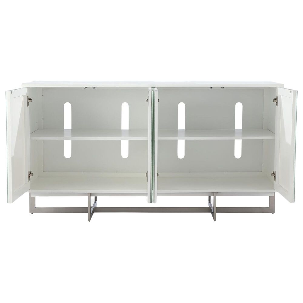 Urban Home Eliza Sideboard in Ultra White and Brushed Stainless, , large