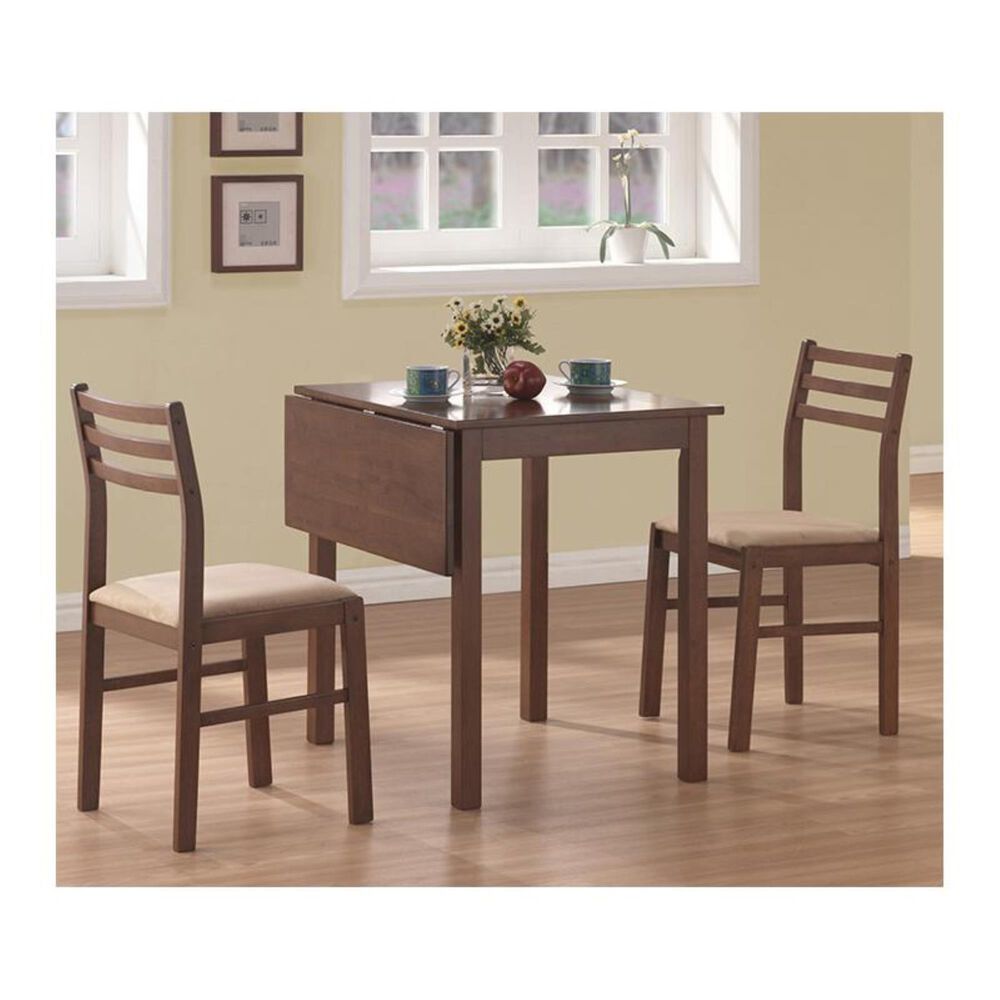 Monarch Specialties 3-Piece Drop Leaf Bistro Set in Walnut, , large