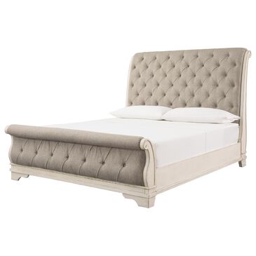 Ashley Realyn King Sleigh Bed in Chipped White, , large