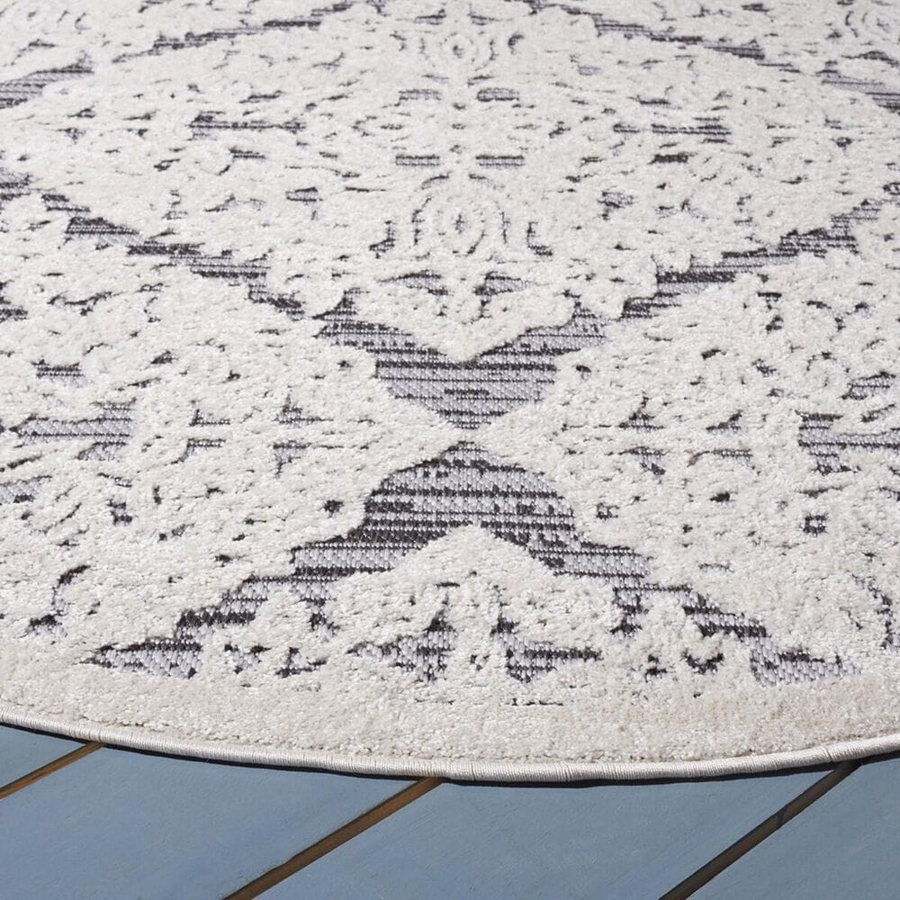 Safavieh Cabana CBN660A 6&#39;7&quot; Round Ivory and Grey Indoor/Outdoor Area Performance Rug, , large