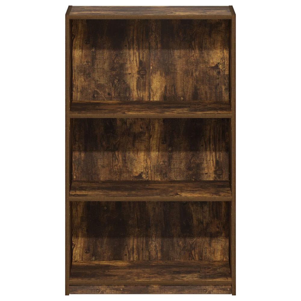 HOMLUX 3-Tier Display Bookshelf with Adjustable Shelves in Amber Pine, , large