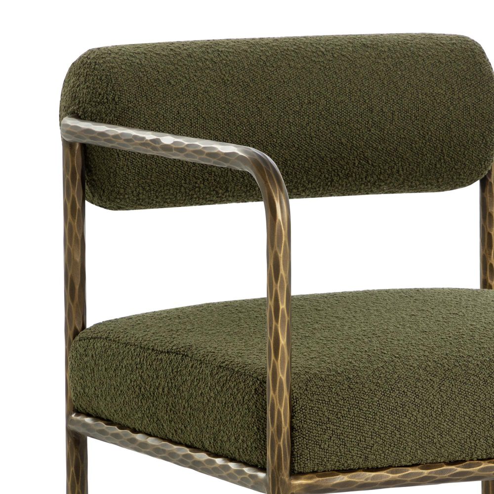 Club Collection By Sunpan Ajani Arm Chair with Copenhagen Olive Cushion in Antique Brass, , large