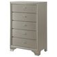 Crown Mark Lyssa 5-Piece Twin Panel Bedroom Set in Champagne, , large