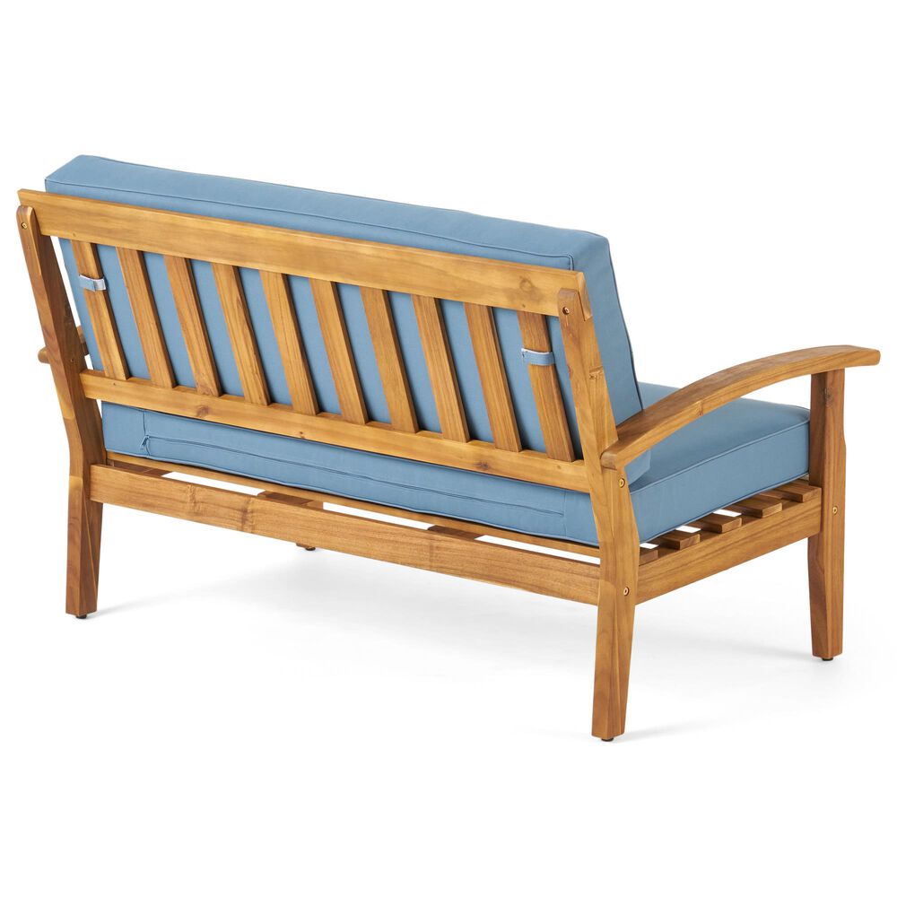 Hearth and Haven Peyton 2-Piece Patio Conversation Set with Beige Cushion in Teak, , large