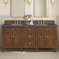 James Martin Vanities Lorelai 72"Double Vanity in Mid-Century Walnut with 3 cm Parisien Bleu Quartz Top, , large