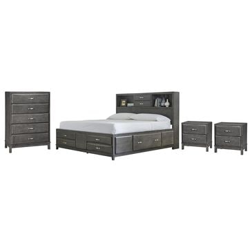 Ashley Caitbrook 4-Piece King Storage Bed Set in Gray, , large