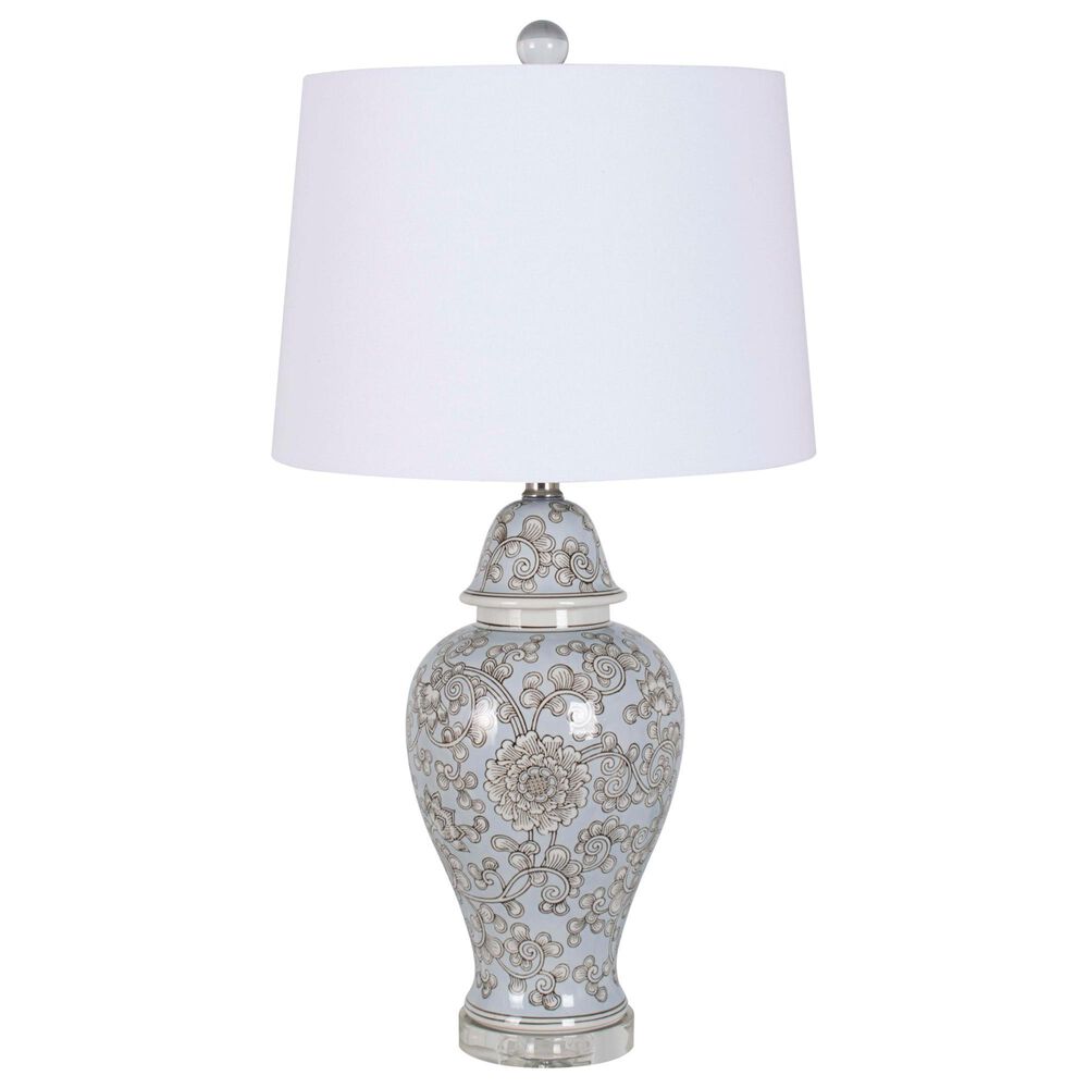 Lamps Per Se 30" Polyresin Table Lamp in Blue and Silver, , large