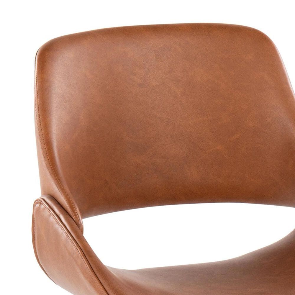 LumiSource Fabrico Mid-Century Modern Dining/accent Chair in Walnut and Camel Faux Leather by LumiSource - Set of 2, , large