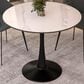 Leisuremod Leisuremod Bristol 35 round dining table Black base with White Sintered stone Top, , large
