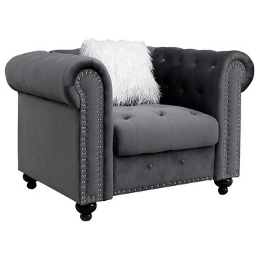 Furniture of America Samuels Arm Chair in Gray, , large