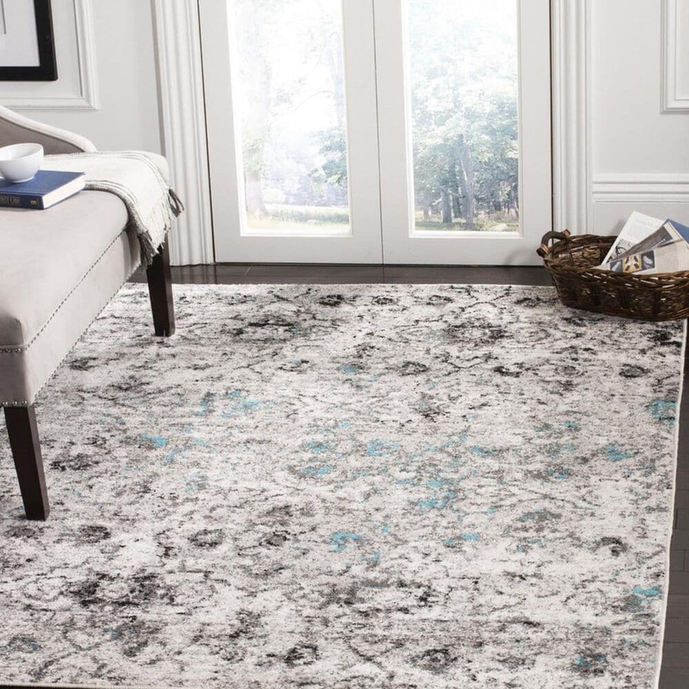 Safavieh Adirondack ADR135C 5&#39;1&quot; x 7&#39;6&quot; Grey and Black Area Rug, , large