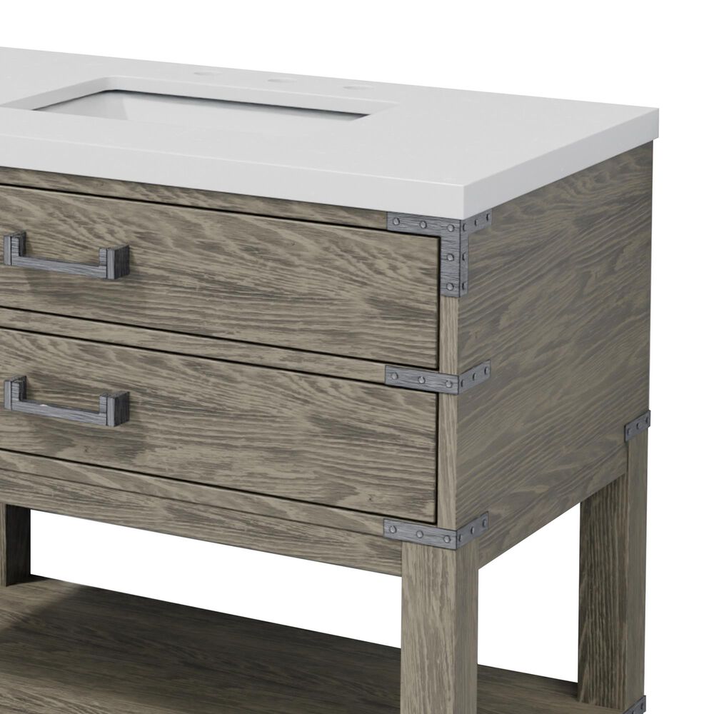Lexora Home Norwalk 36" Single Bathroom Vanity in Grey Oak with White Cultured Marble Top and Rectangular Sink, , large