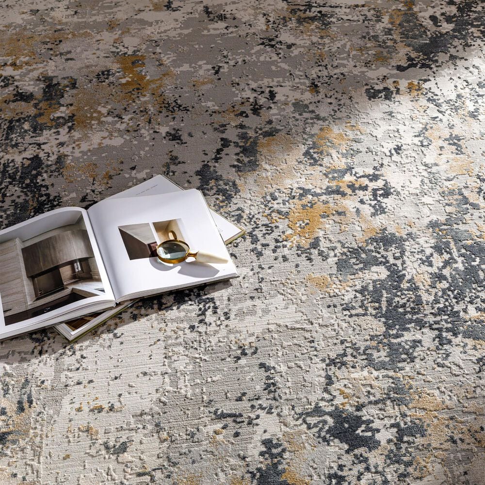 Surya Aisha 8&#39;10&quot; x 12&#39;4&quot; Charcoal, Gray, Light Gray and Mustard Area Rug, , large