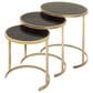 Maple and Jade 3-Piece Round Nesting Accent End Table Set in Gold and Black, , large