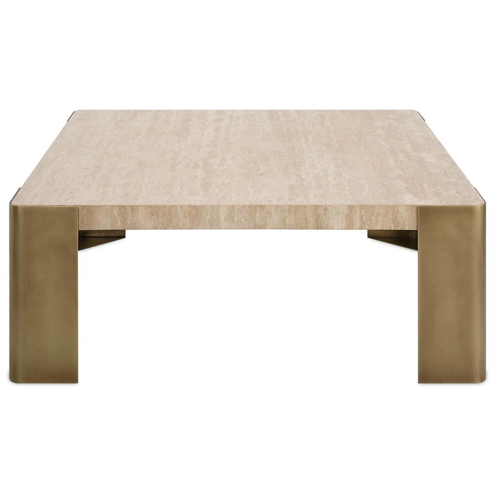 Uttermost Caress Coffee Table in Honey Beige and Antique Brass, , large