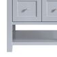 James Martin Vanities Breckenridge 30" Single Bathroom Vanity in Serenity Blue with 3 cm Victorian Silver Quartz Top and Rectangular Sink, , large