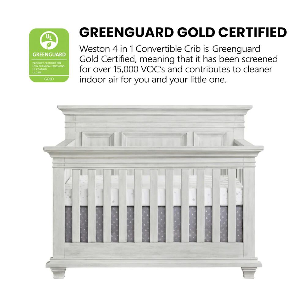 Oxford Baby Weston 4-In-1 Convertible Crib in Vintage White, , large