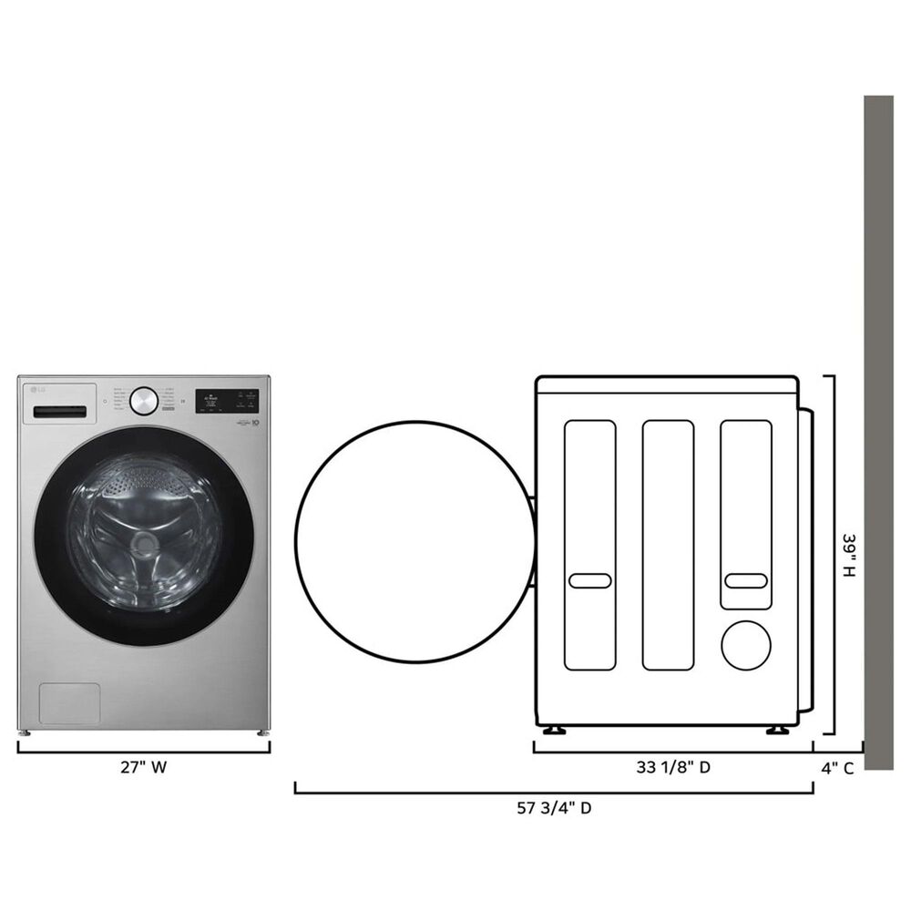 LG 5 Cu. Ft Mega Capacity Smart Front Load Washer in Graphite Steel, , large