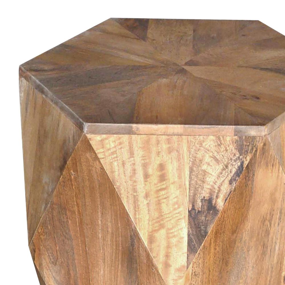 Crestview Collection Pleasant Hill Hexagon End Table in Light Brown, , large