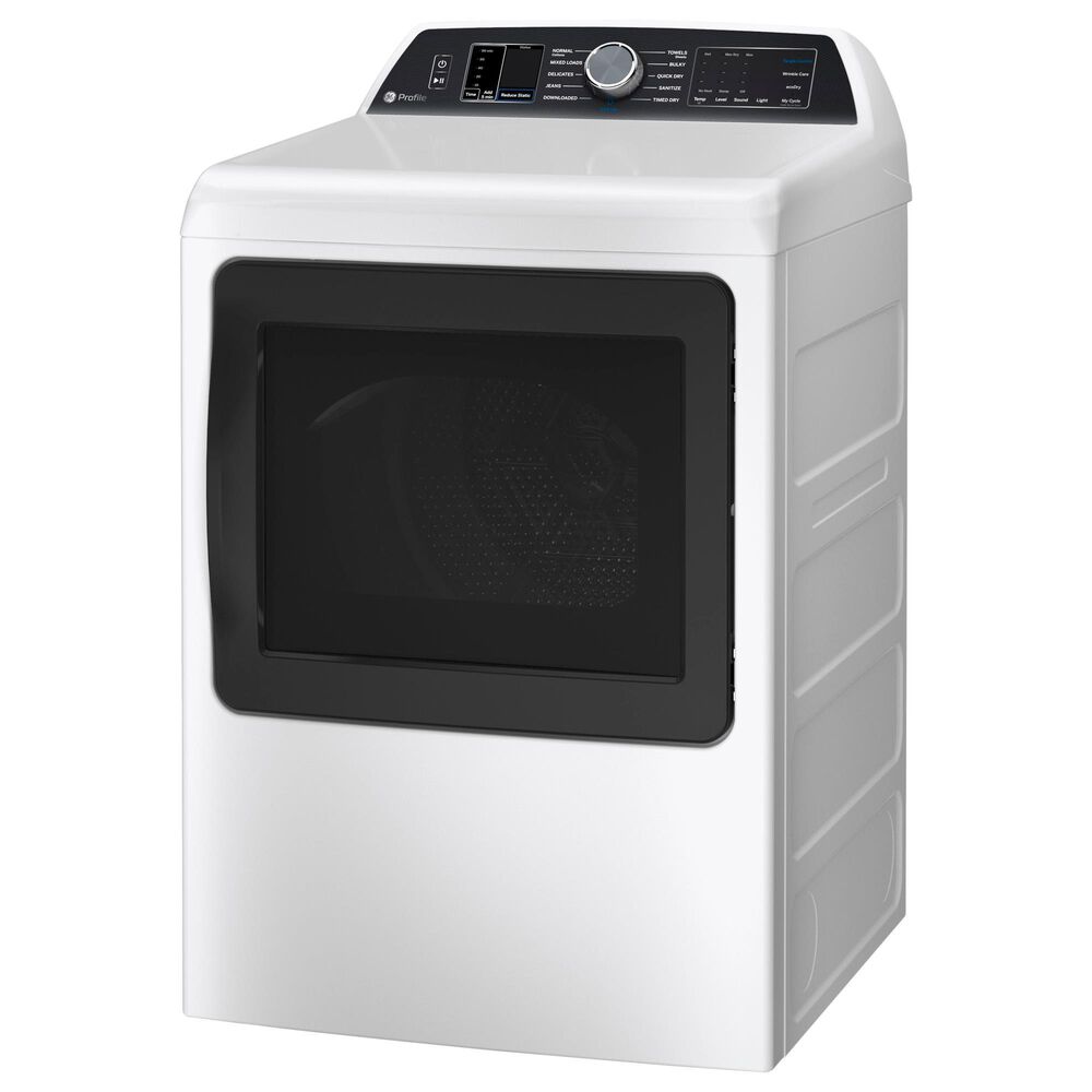 GE Profile 7.4 Cu. Ft. Smart Electric Dryer with Sanitize Cycle and Sensor Dry in White, , large