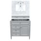 James Martin Vanities Brittany 36" Single Bathroom Vanity in Urban Gray with 3 cm Carrara White Marble Top and Rectangle Sink, , large