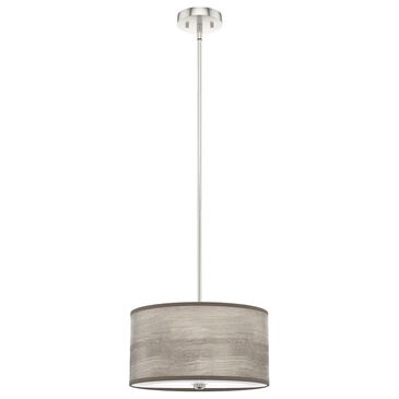 Hunter Solhaven 2-Light Mini Pendant with Light Gray Oak Shade in Brushed Nickel, , large