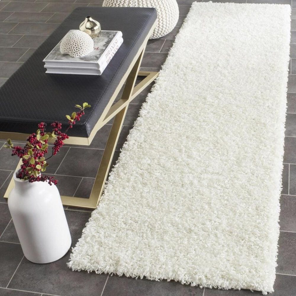 Safavieh Athens Shag SGA119B-210 2&#39;3&quot; x 10&#39; White Runner, , large
