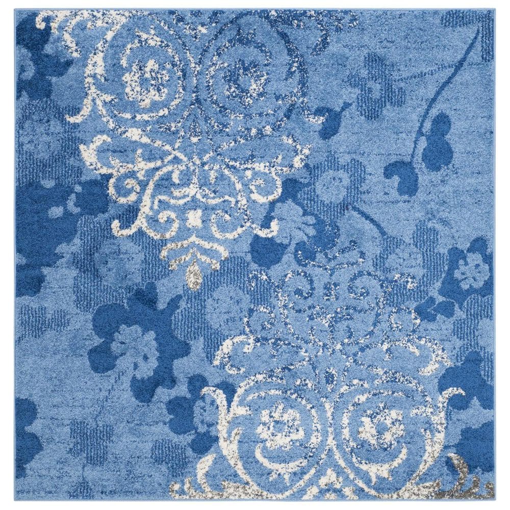 Safavieh Adirondack ADR114F-4SQ 4" x 4" Light Blue/Dark Blue Square Rug, , large
