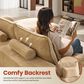 HOMLUX 112" Modern Sectional Sofa with Curved Armrests in Beige, , large