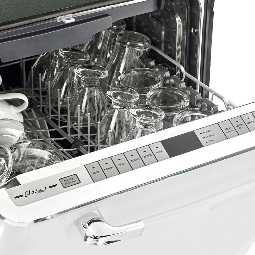 Unique Appliances Classic Retro 24" Top Control Dishwasher in Marshmallow White, , large