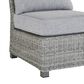 Ashley Naples Beach Patio Armless Chair with Cushion in Light Gray, , large