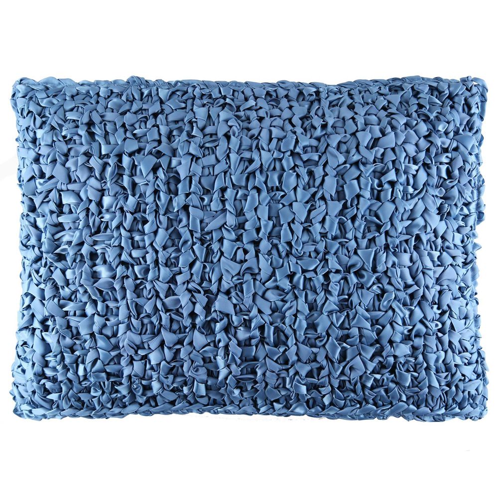 Ann Gish 20" x 14" Ribbon Knit Lumbar Pillow in Blue, , large