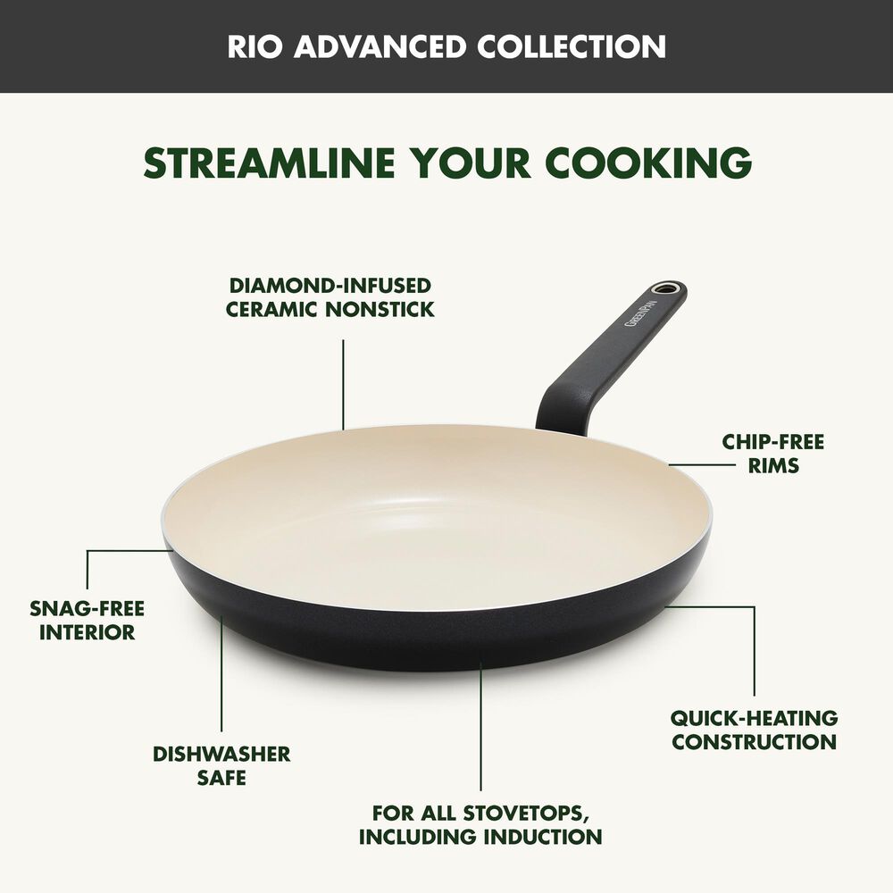 Green Pan Rio Advanced 10" Frypan in Black, , large