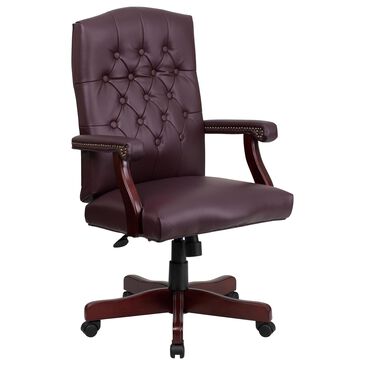 Flash Furniture Martha Washington Executive Swivel Chair in Burgundy, , large