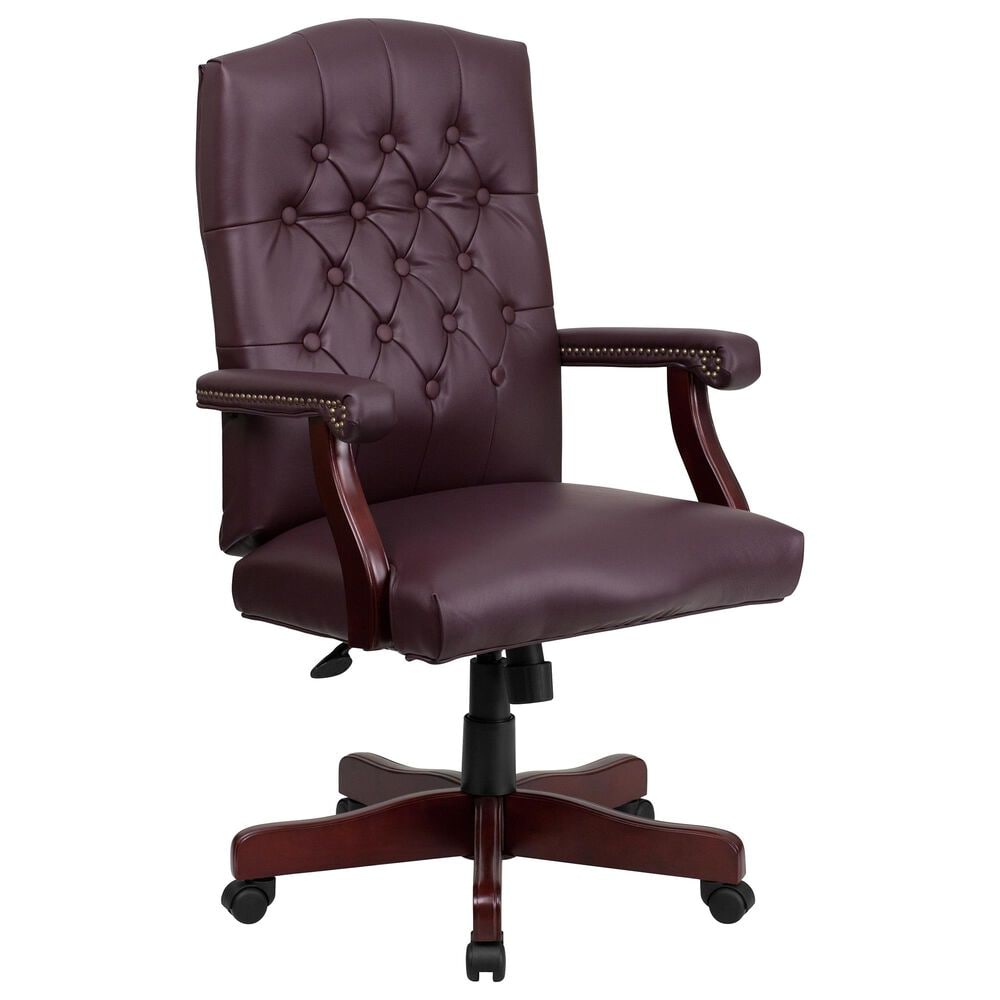 Flash Furniture Martha Washington Executive Swivel Chair in Burgundy, , large
