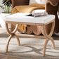 bali & pari Maliyah Ottoman with Natural Brown Jute in White, , large