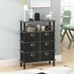 HOMLUX 5-Tier Modern Storage Bookshelf with 6 Storage Bins in French Oak Grey and Black, , large